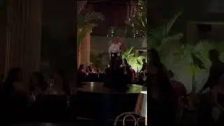 Woman's Confident Strut on Tabletop Runway#fashionforward #tabletoprunway #eventstyle