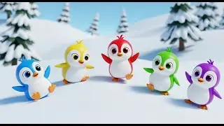 O Tobogán de Cinco Pingüinos 🐧 | Canciones Infantiles y Rimas para Niños