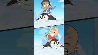Otter-Penguin Racing w/ Aang & Friends! | Avatar: Chibi Minis #shorts