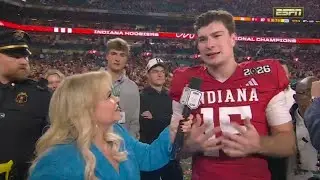Curt Cignetti & Mendoza PostGame Interview after Indiana beat Miami to win CFP NATIONAL CHAMPs