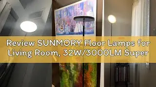 Review SUNMORY Floor Lamps for Living Room, 32W/3000LM Super Bright LED Floor Lamp with Remote Contr
