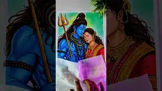 Lord Shiva Parvati Drawing Colour 😍❤️&zwj;🩹 Maha Shivaratri Drawing #shorts #shivratri #mahadev #drawing