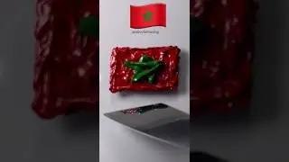 ASMR Flag Color Mixing Morocco 🇲🇦 #colormixing #paintmixing #colortheory #asmrart #morocco