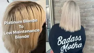 Platinum blonde to Low maintenance blonde #blondehair #platinumblonde #hairfails