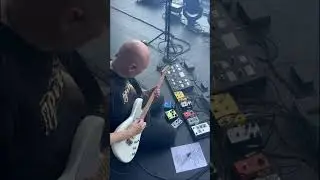 Billy Corgan setting up his Minotaur Sonic Terrors - Horned Sage Fuzz #guitarpedals  #pedalboard