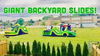 Giant Kids Backyard Playground! Fun! Fun! Fun! Chloe and Ivy