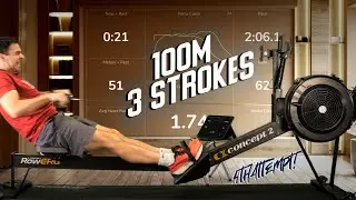 What Does my FORCE CURVE Look Like Attempting 100m in 3 Strokes Concept2 Challenge?