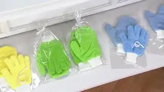 4-Pc Microfiber Dusting Gloves and Glass Cleaning Mitts with Gift Bags on QVC