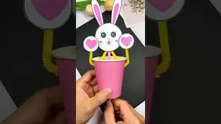 Paper craft Bunny Cup Pop Ups 🐰 Art and Craft #shorts #viralshorts