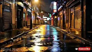 Lonely Rainy Alley at Night | Deep Sleep Ambience