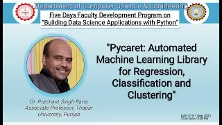 FDP | Machine Learning | Pycaret Automated Machine Learning for Regression Classification Clustering