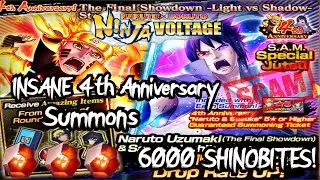 NXB NV:  INSANE!!! 6000 Shinobites on Naruto and Sasuke Final Showdown 4th Anniversary Summons!