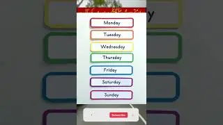 Name of Days - Days of the Week #nameofthedays #daysoftheweek #shortsvideo #youtubeshorts #shorts