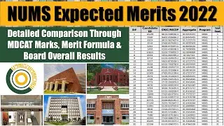 NUMS Expected Merit 2022: NUMS Closing Merits 2022, Expected Merit for AMC and NUMS Private Colleges