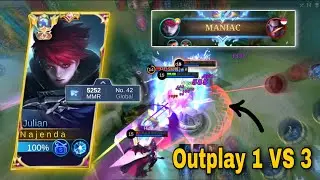 MANIAC!! OUTPLAY GA MASUK AKAL JULIAN 1 VS 3 AUTO RATA | TOP GLOBAL JULIAN GAMEPLAY - MLBB