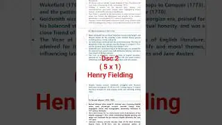 Dsc 2 (5 marks question) Henry Fielding history of english prose english honours ccf #dsc2