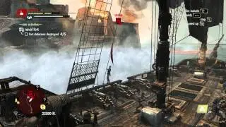Assassin's Creed IV Black Flag - Destroying Naval Fort - Charlotte Hard Part: 156 (HD)