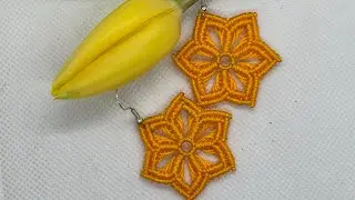 DIY Macrame Sun Flower Earrings | How to make earrings | #diy #macrameearrings