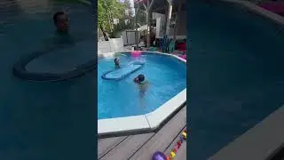 Mom push me off guard to the pool 😳💦 #adventures #playtime #pool #prank