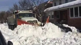 Sanitation V Plow Glendale Queens New York, Blizzard 2016 Jonas