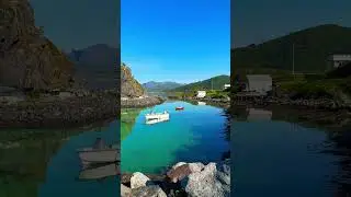 Crystal Clear Norway: Boats Floating in Silence #norwayviews #calmwaters #natureescape#shorts