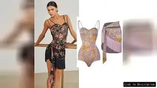 ZYM Latin Dance Costume Women Flower Print Tops Skirt Summer Latin Practice Wear Cha Cha Rumba Salsa