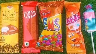 Sweet candy opening video Asmr lollipops Chocolate and giant gummy lollipop cutting video;