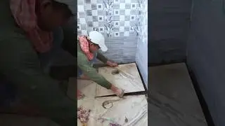 Toilet  techniques _ 2&times;2 Floor tiles Installation in Bathroom|Fitting floor tiles|sumi construction
