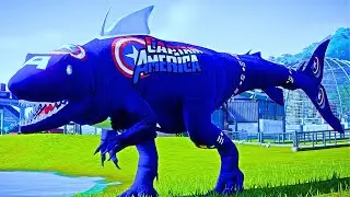 AMAZING CAPTAIN AMERICA SHARK DINOSAUR ! Super Hero Dinosaurs in Jurassic World Evolution 3 !