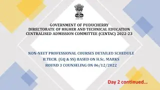 CENTRALISED ADMISSION COMMITTEE (CENTAC) 2022-23
