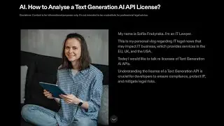 AI. How to Analyse a Text Generation AI API License?