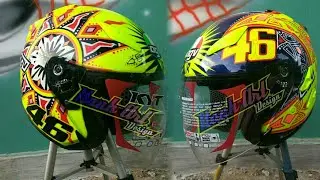How to Paint Replica Helmet Valentino Rossi | Step By Step Painting