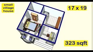 17 x 19 small village house design II 17 x 19 ghar ka naksha II 323 sqft house plan