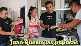 Juan Se Puso Nervioso con Las CHICAS al Verlo Cocinar😬😍Mi Cuñado Me Ayuda a Volter las pupusas😇