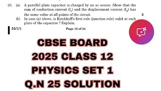 A parallel plate capacitor is charged by an ac source. Show that the sum of conduction current