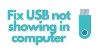 How To Fix Issues with USB drive Not Showing in Computer