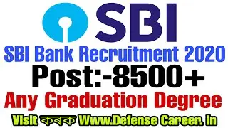 SBI Bank Recruitment 2020:Apply Online 8500 Apprentice Post.