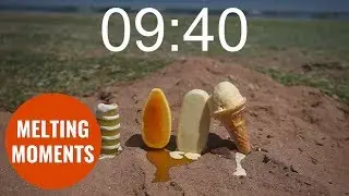 Timelapse video shows melting times of four different ice-creams in the sun