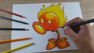HOW TO DRAW FIRE PLANT | PLANTS VS ZOMBIES