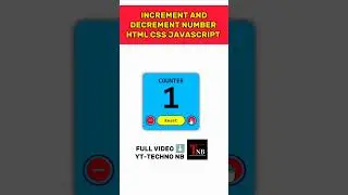 Increment And Decrement Number With Html Css And JavaScript