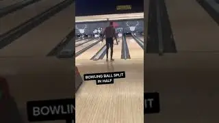 His bowling ball split in half and he still hit a strike 😂| #shorts