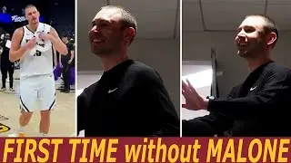 Nikola Jokic and Nuggets team Locker Room celebration FIRST TIME without Malone - Nuggets vs Kings