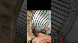 Three phase motor winding. #motorwinding #electricmotor #youtubeshorts