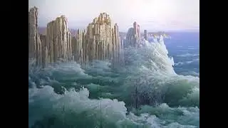 금강산호텔 벽화(만추의 비룡폭포, 해금강 등)