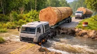 Heavy Logging Truck Crossing River Bridge | BeamNG Drive Gameplay #massivetruck #truck 