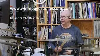Free Dum Lessons #3 The bass Drum - Heel up and Heel Down pedal - Winnipeg Music Lessons