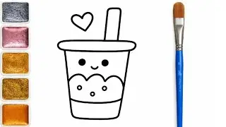 Как нарисовать простой рисунок Bubble Tea для начинающих
