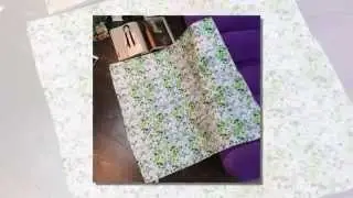 Square Silk Scarf Green Floral Printed Shawl