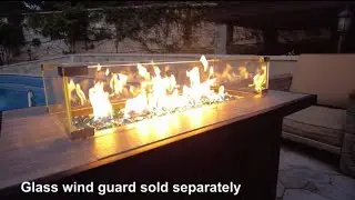 BALI OUTDOORS Fire Pit Table Propane Gas Firepit Rectangular Fire Table 42In 60,000 BTU