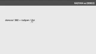 Radyan ve derece dönüşümleri